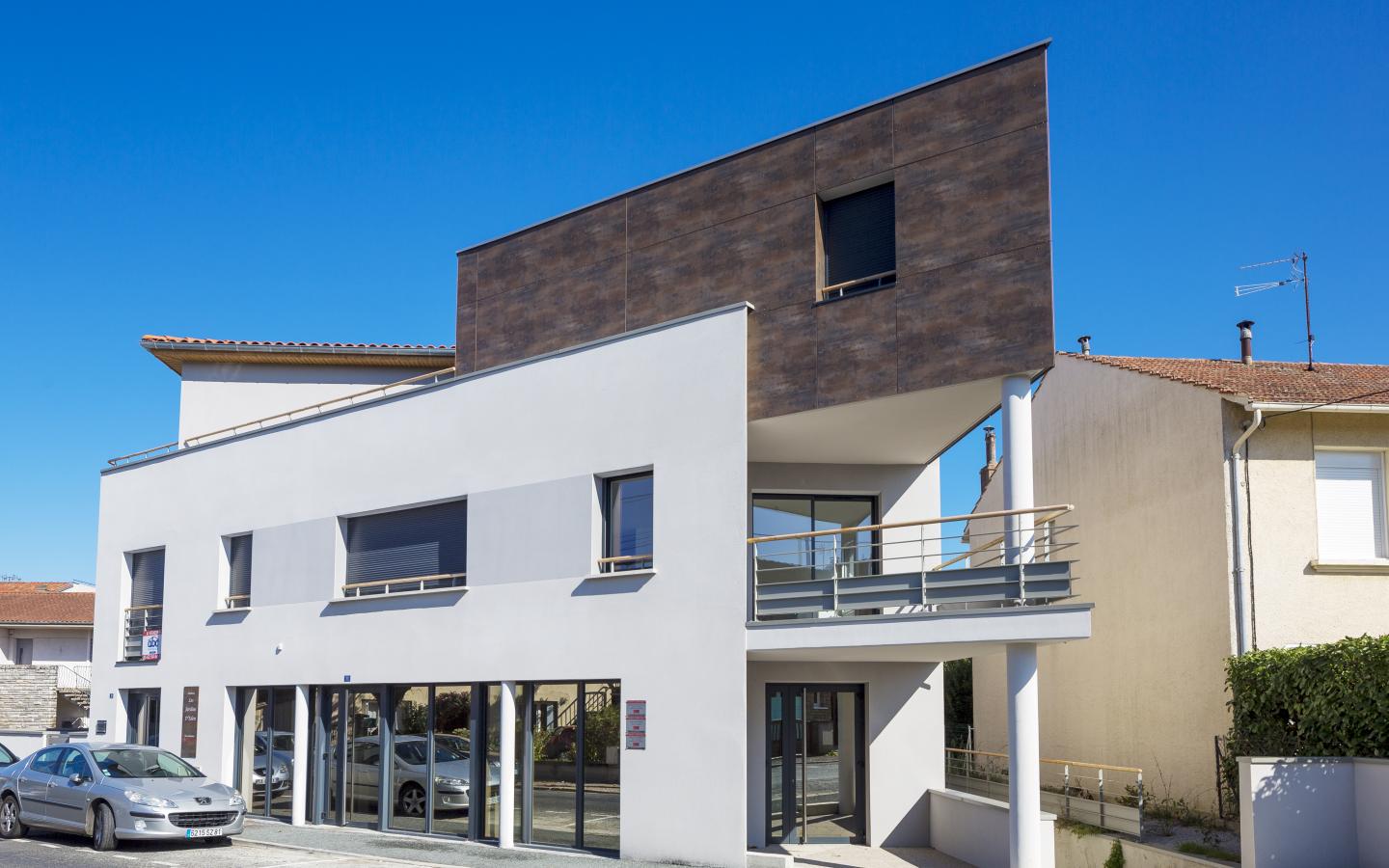 Les Jardins d'Eden, construction neuve à Albi réalisée avec des menuiseries alu K-LINE. 