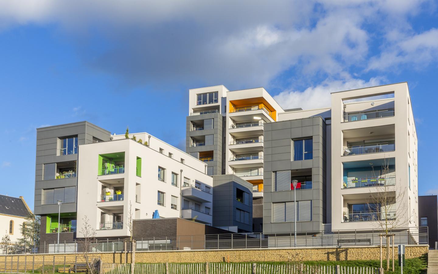 Les Panoramiques, construction neuve à Metz réalisée avec des menuiseries K-LINE. 
