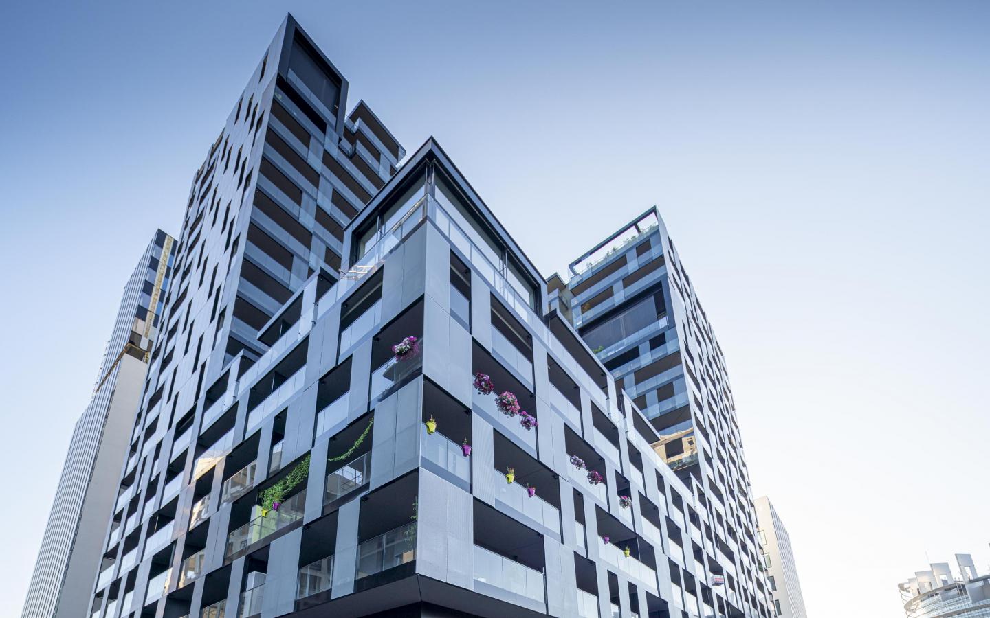Skyplace, construction neuve à Strasbourg réalisée avec des menuiseries alu K-LINE. 