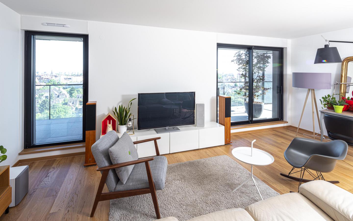 Skyplace, construction neuve à Strasbourg réalisée avec des menuiseries alu K-LINE. 