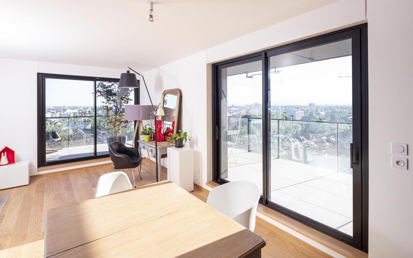Skyplace, construction neuve à Strasbourg réalisée avec des menuiseries alu K-LINE.