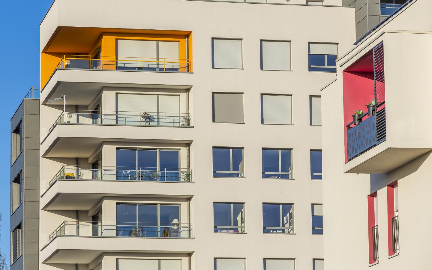 Les Panoramiques, construction neuve à Metz réalisée avec des menuiseries alu K-LINE. 