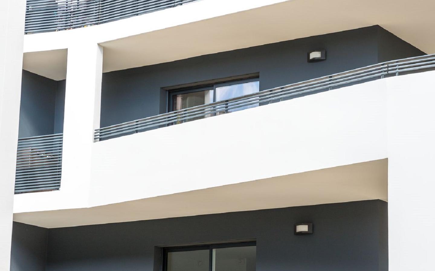 Résidence Allures, construction neuve à Montpellier réalisée avec des menuiseries alu K-LINE. 