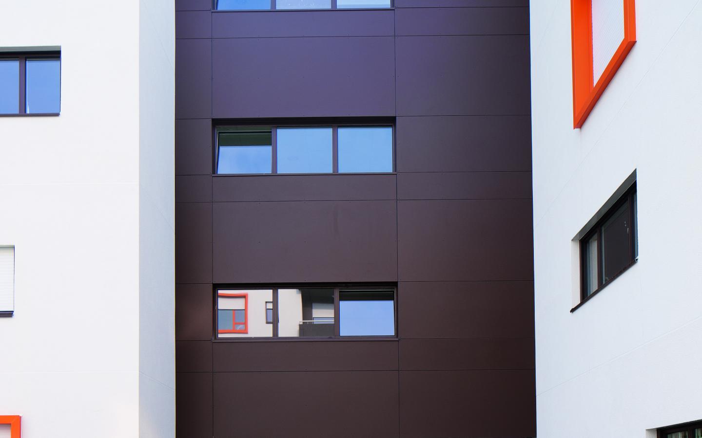 Ilot Barbara, construction neuve à Rennes réalisée avec des menuiseries alu K-LINE. 