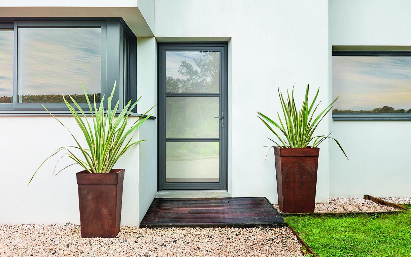 porte entree vitree moderne KLINE Trio