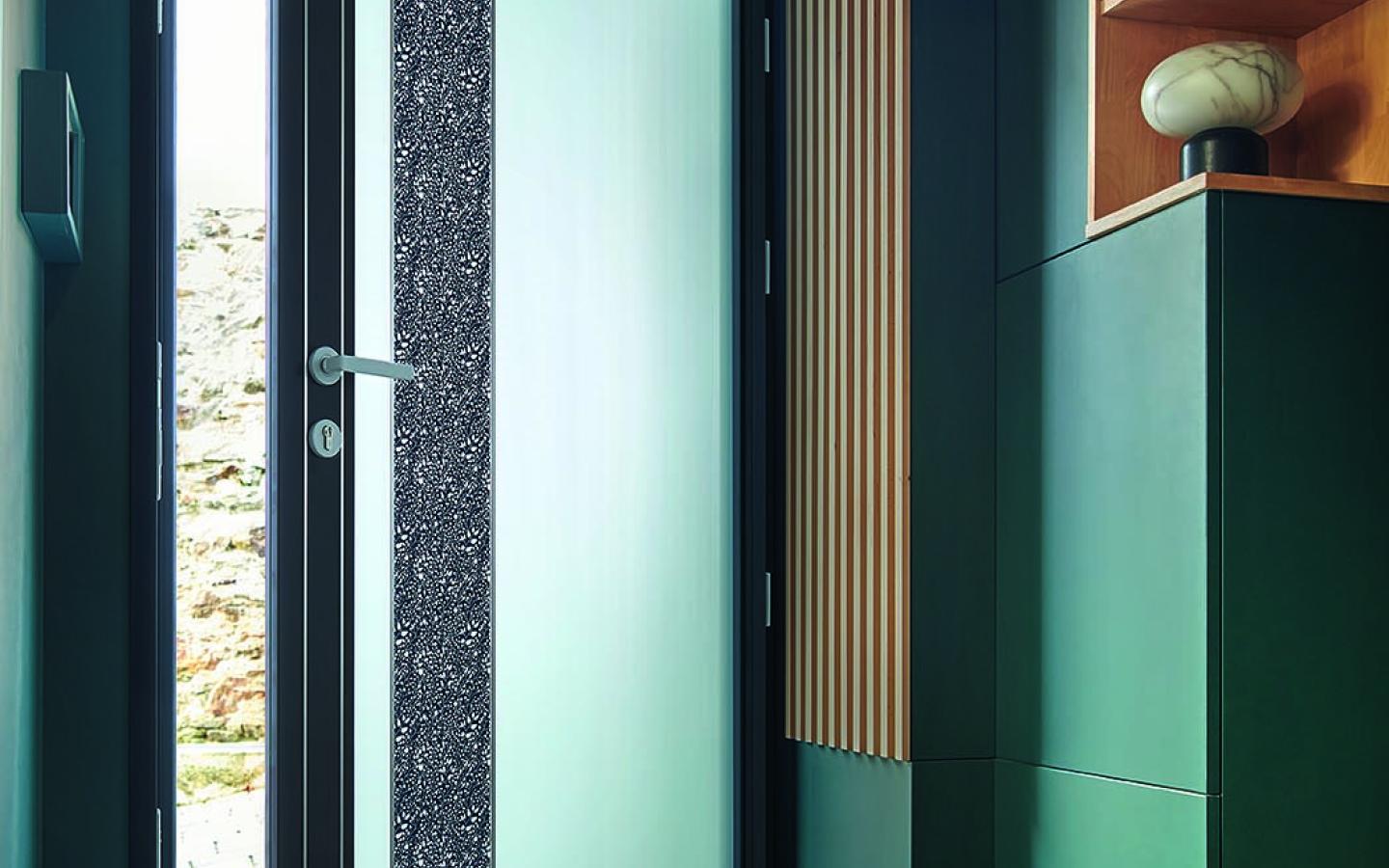 porte entree vitree moderne KLINE Kimono interieur