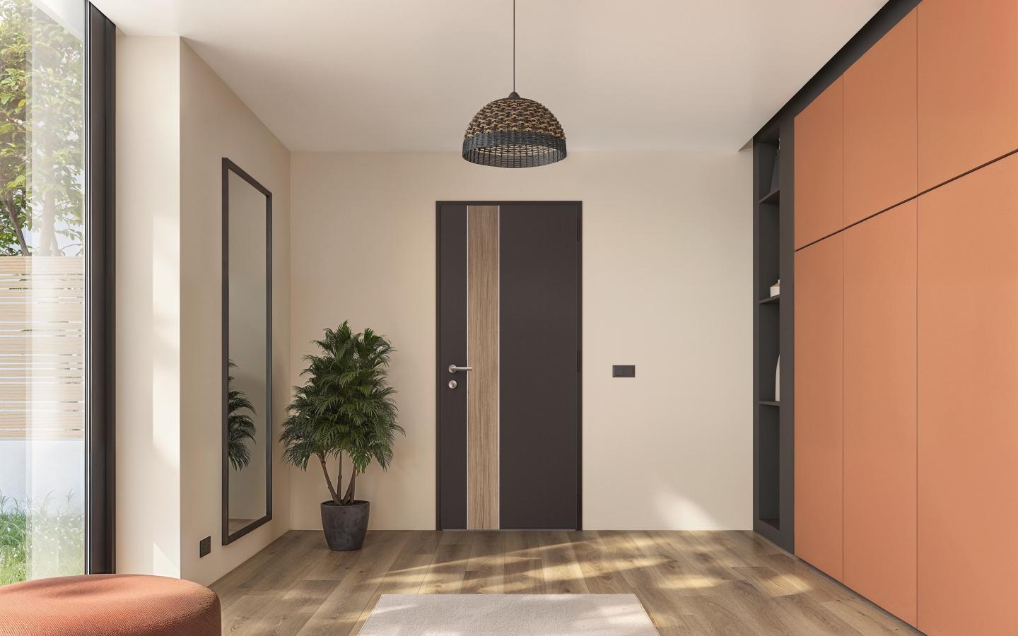 Porte entrée KLINE moderne Coutille interieur