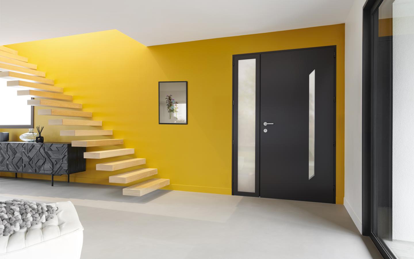 Porte entree semi vitree KLINE Merapi interieur
