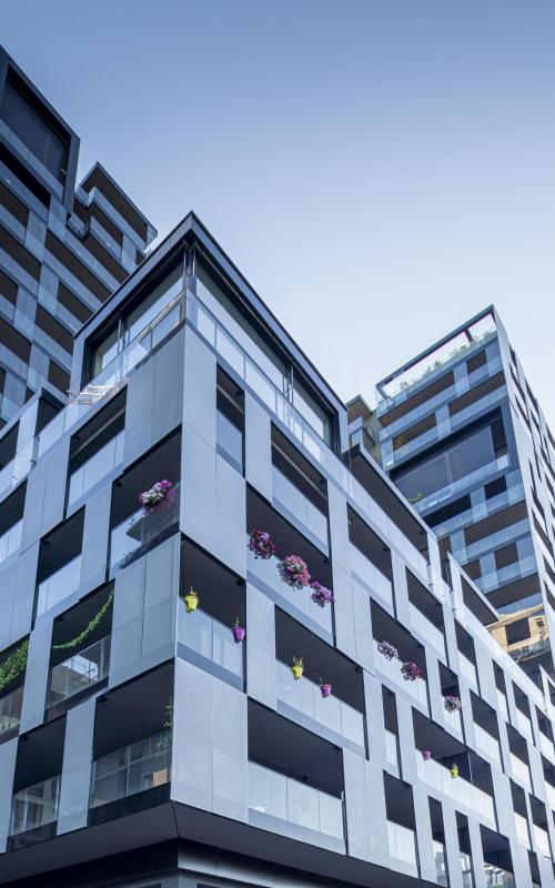 Skyplace, construction neuve à Strasbourg réalisée avec des menuiseries alu K-LINE. 