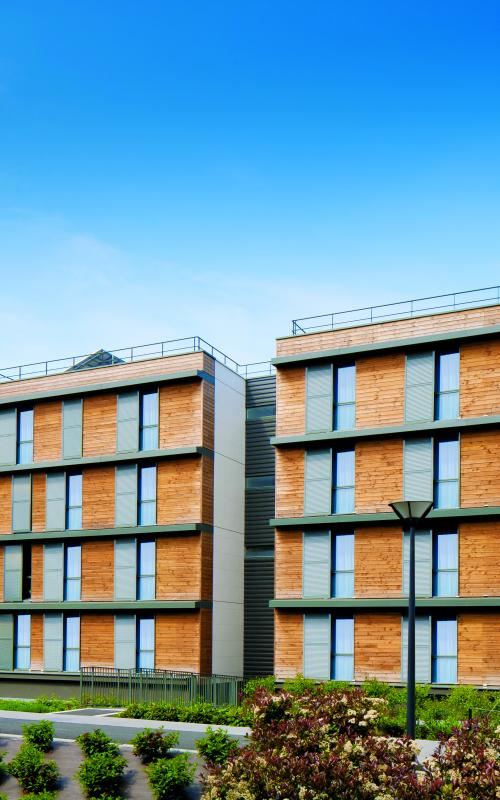 Résidence universitaire Volta, construction neuve à Angers réalisée avec des menuiseries alu K-LINE.